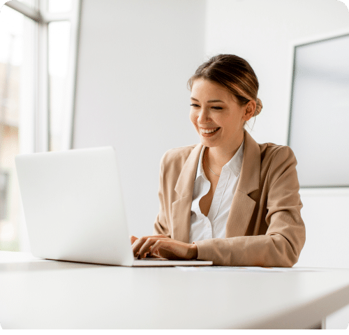 woman at computer remote onboarding